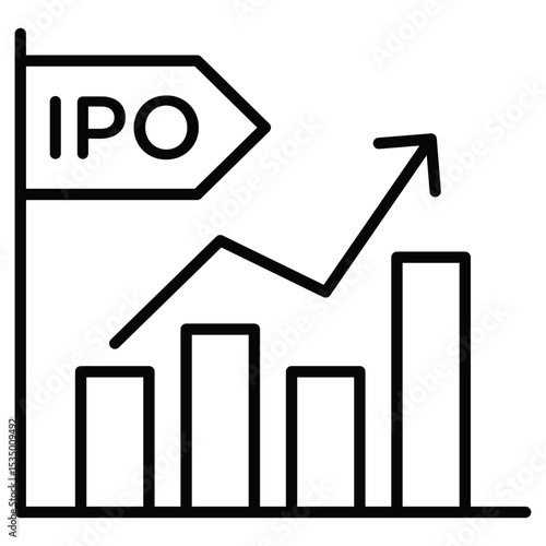 IPO Initial public offering icon simple flat icon vector symbol