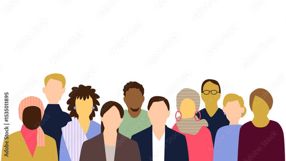 Obraz premium いろんな国の人たち正面表情無10人