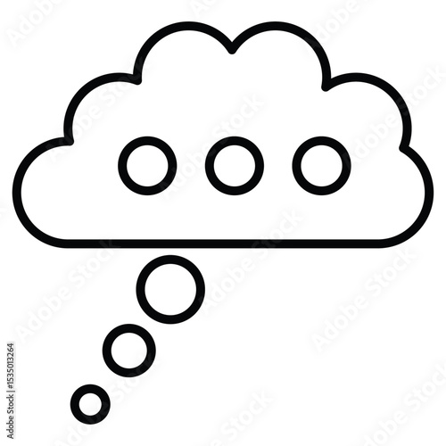 Thinking bubble icon simple flat icon vector symbol