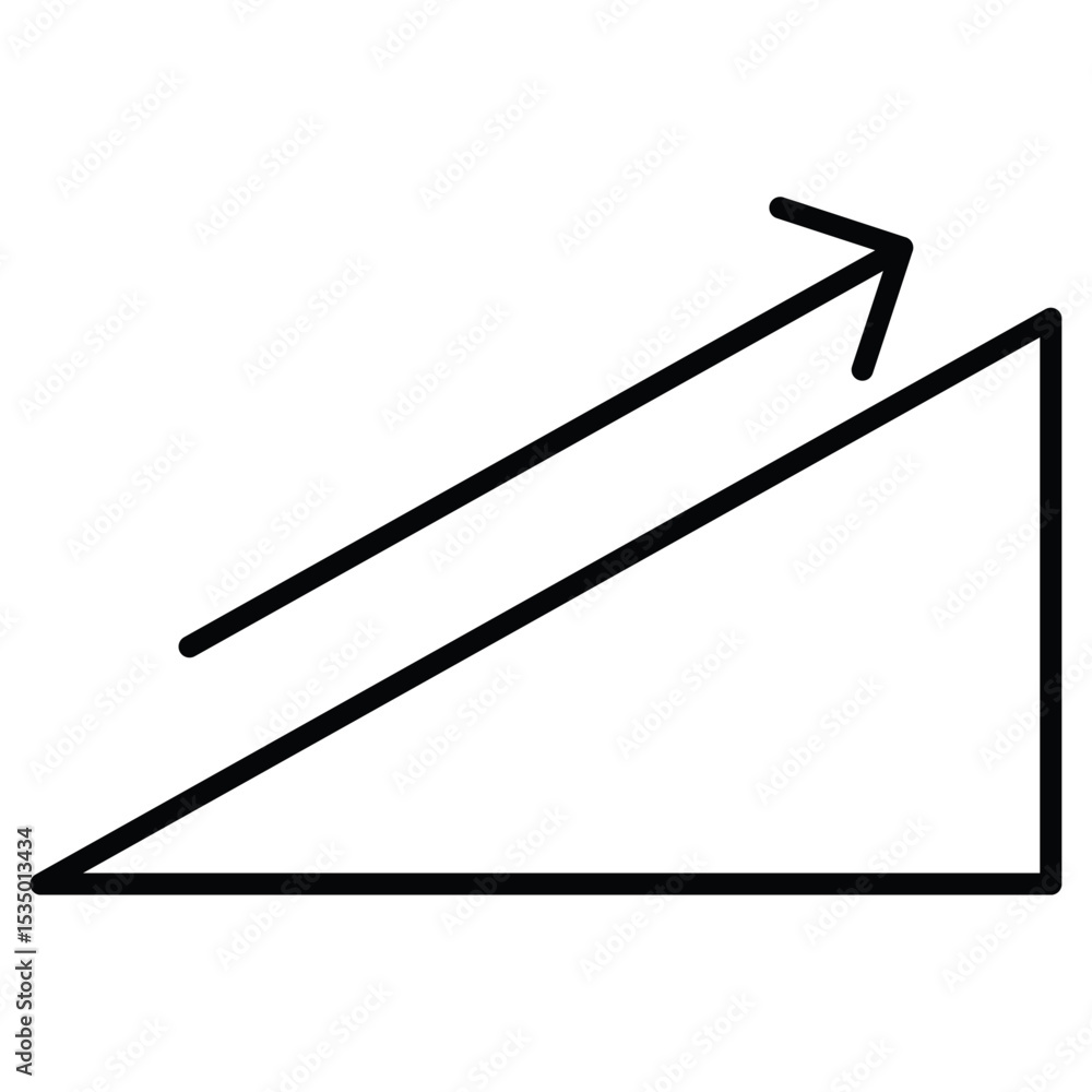 Fototapeta premium Uphill icon simple flat icon vector symbol