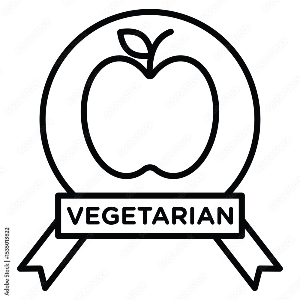 Fototapeta premium Vegetarian food diet icon simple flat icon vector symbol