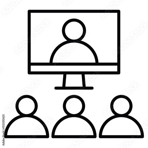 Video conference icon simple flat icon vector symbol