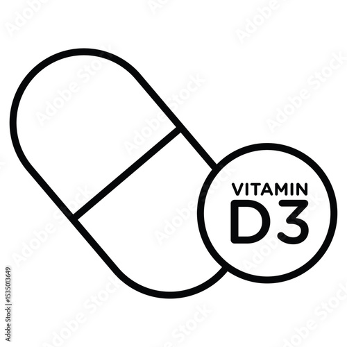 Vitamin D3 icon simple flat icon vector symbol