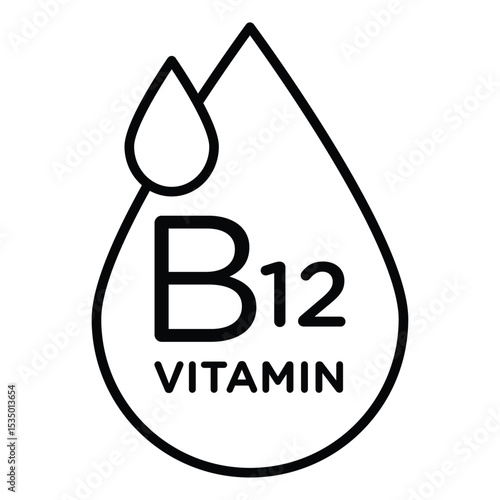 Vitamin B12 drop icon simple flat icon vector symbol