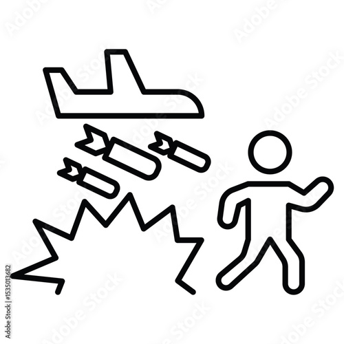 war Refugee icon simple flat icon vector symbol