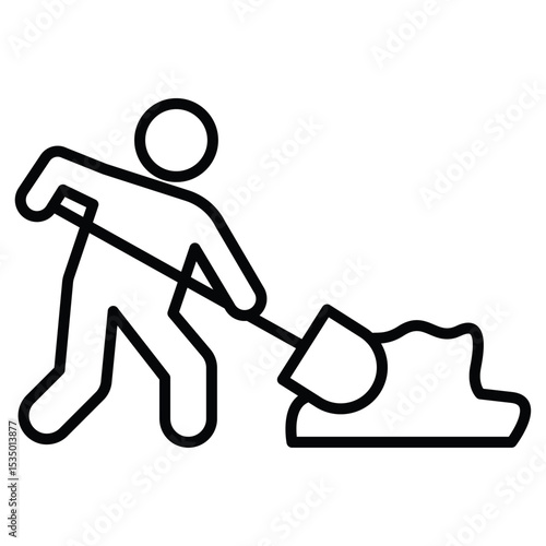 Worker digging icon simple flat icon vector symbol