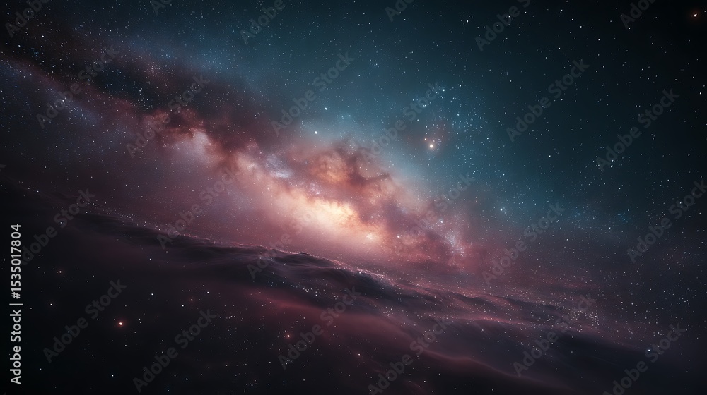 Fototapeta premium Galactic Starry Night View