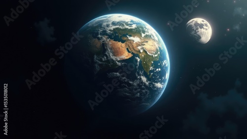 earth and moon