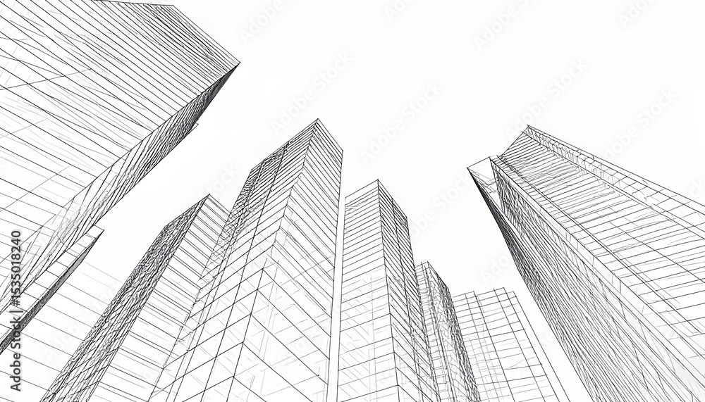 Fototapeta premium Abstract Architecture of modern and classical buildings