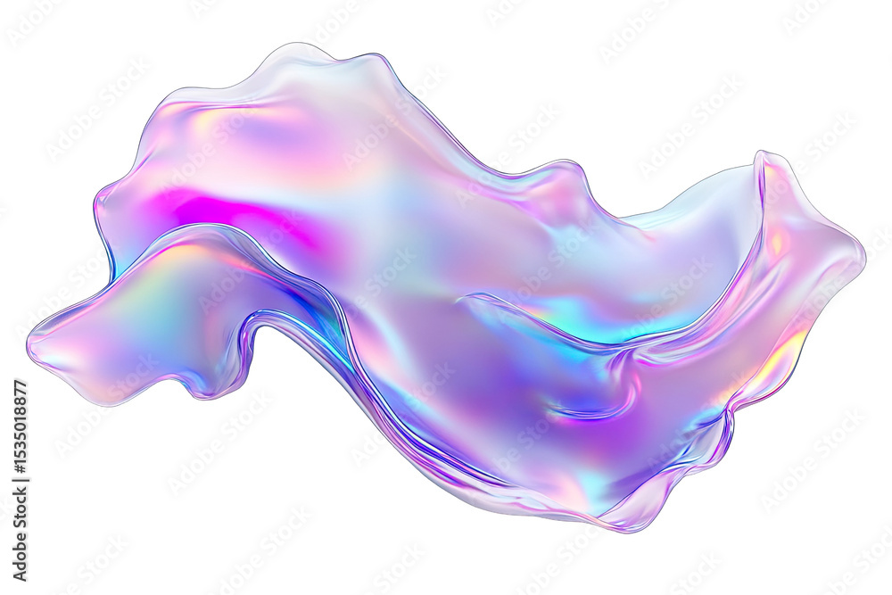 Obraz premium Abstract iridescent blob, flowing shapes, vibrant colors