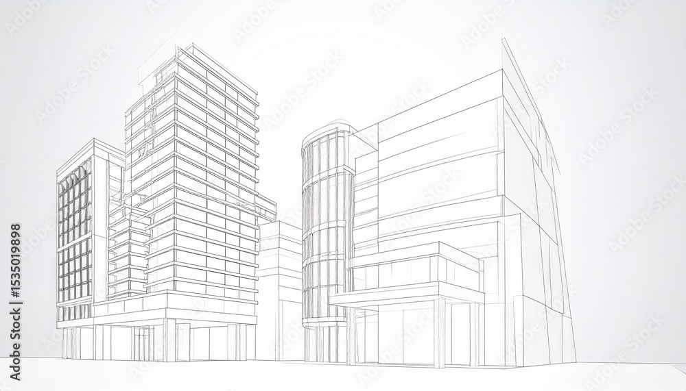Obraz premium Abstract Architecture of modern and classical buildings