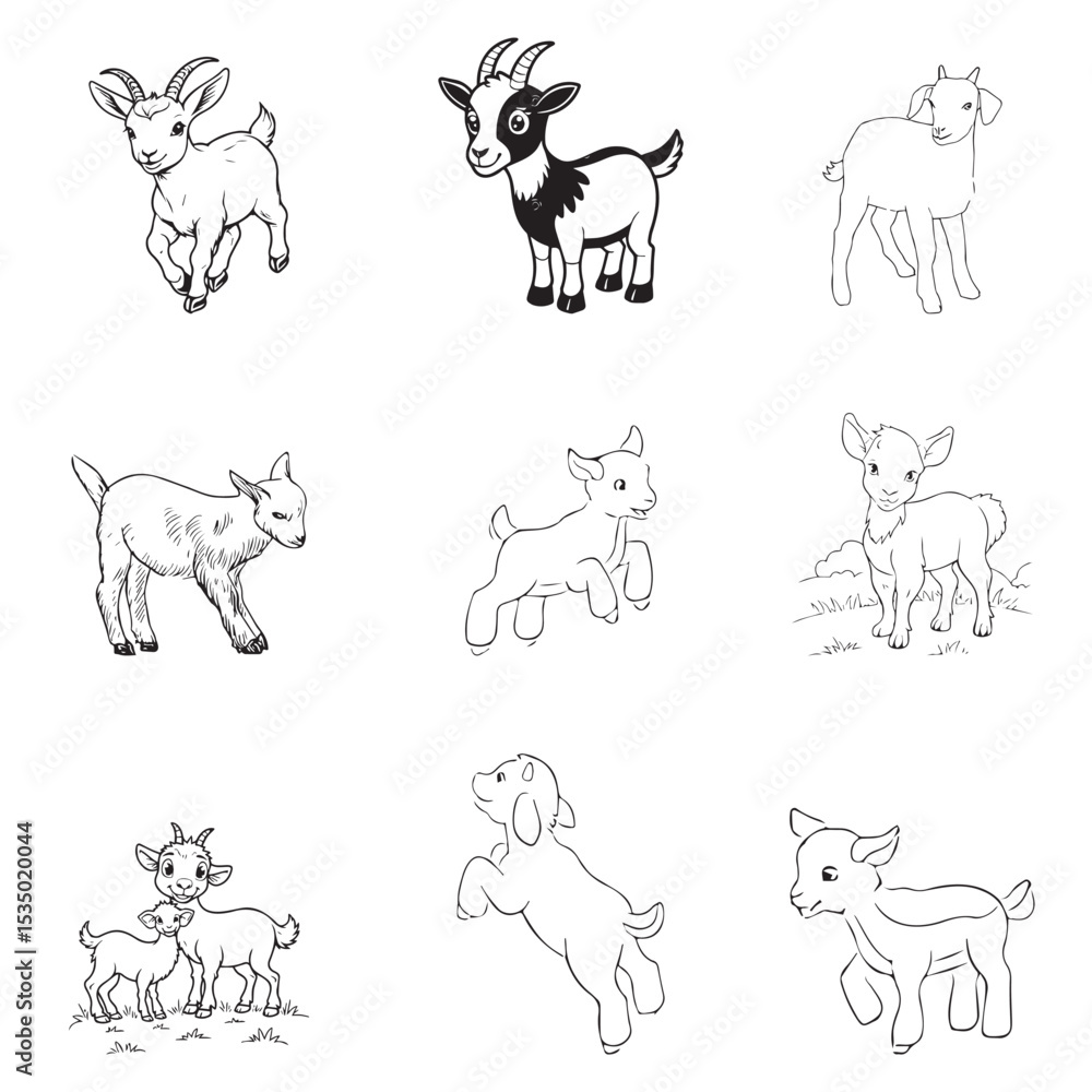 Obraz premium Group goat vector design