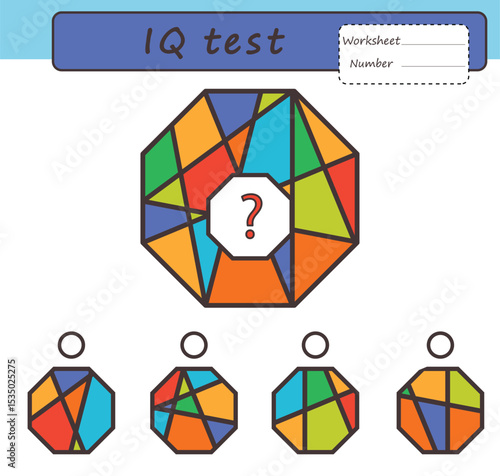 Educational logic puzzle game for children. Find what is hidden behind the element. IQ test. An activity for preschool children and toddlers. Worksheet
