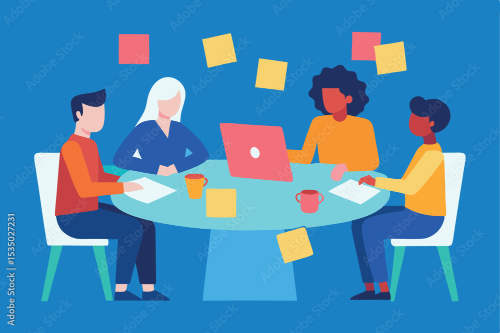 Business Networking Concept – Puzzle Pieces with Professionals, Clean Vector Illustration Business Networking Concept – Puzzle Pieces with Professionals, Clean Vector Illustration