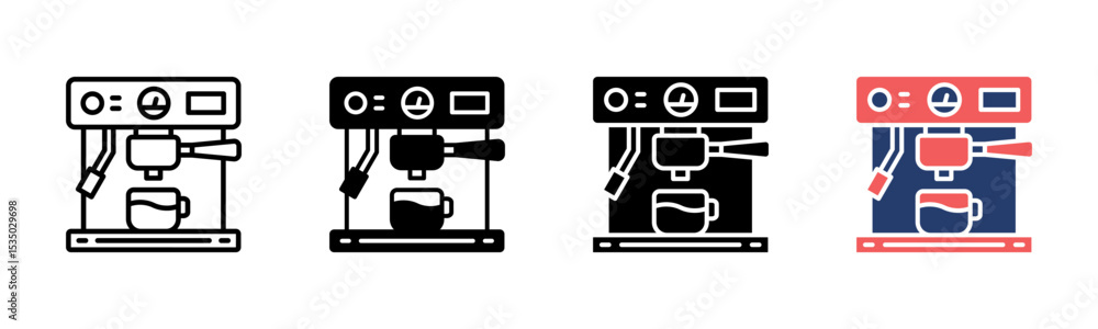 Fototapeta premium Coffee Mug icon sheet multiple style collection