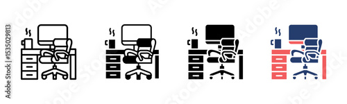 Office Chair icon sheet multiple style collection