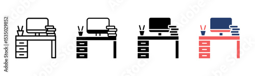 Desk Organizer icon sheet multiple style collection