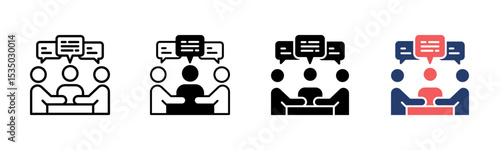 Team Chat icon sheet multiple style collection