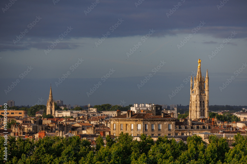 Fototapeta premium Die Stadt Bordeaux an der Garonne in Frankreich