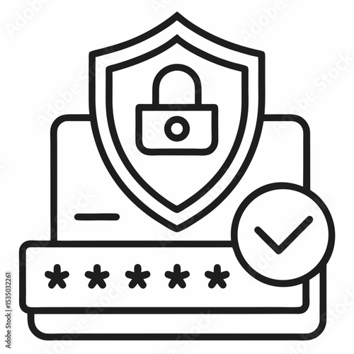 MFA Outline Icon: Security Access

