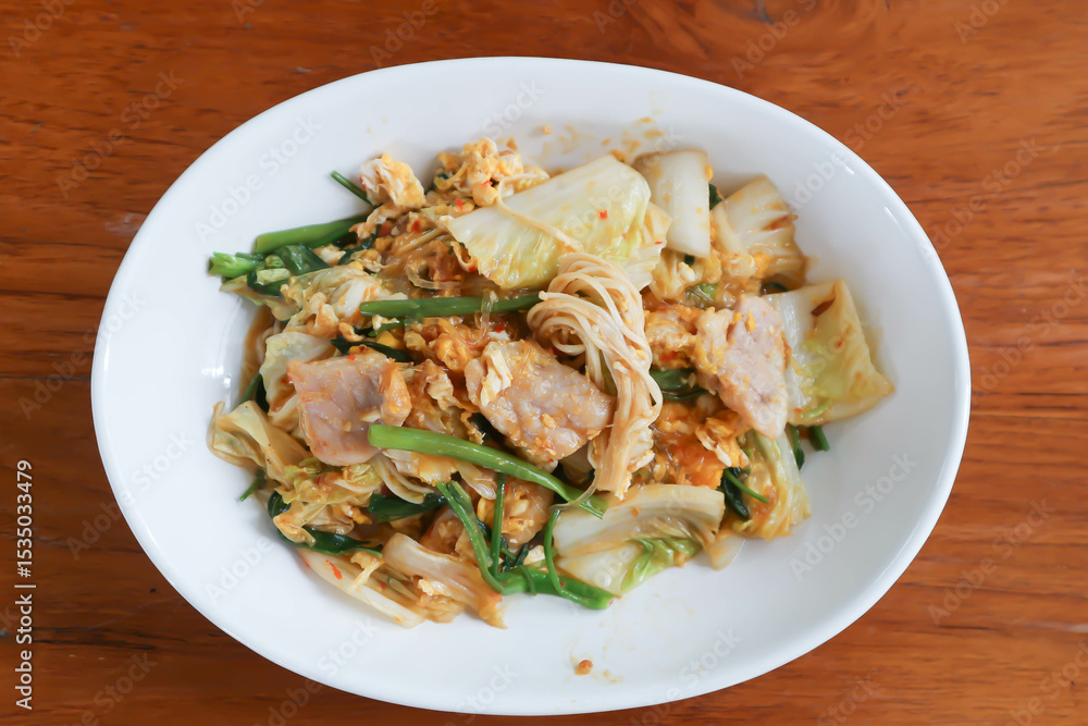 stir fried vegetable in oyster sauce or vegetable salad or sukiyaki stir fried vegetable in oyster sauce or vegetable salad or sukiyaki