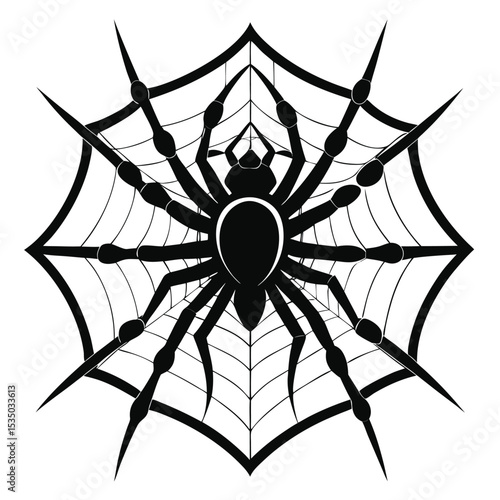 Digital Illustration of Four Distinct Spider Webs with Colorful Design Elements