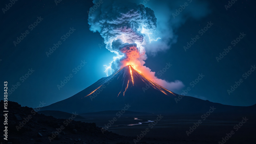 Fototapeta premium he volcano is erupting