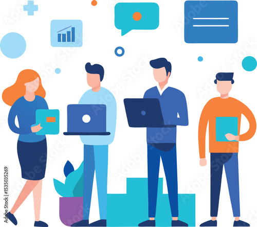 Business People Interacting With Digital Devices In Office