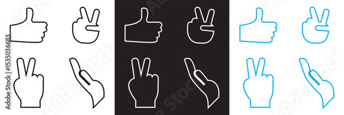 Hand variation icon. Vector for websites, mobile interfaces, presentations, banner, visual branding etc. Vector illustration. isolated on white and black background. EPS 10