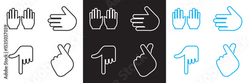 Hand variation icon. Vector for websites, mobile interfaces, presentations, banner, visual branding etc. Vector illustration. isolated on white and black background. EPS 10