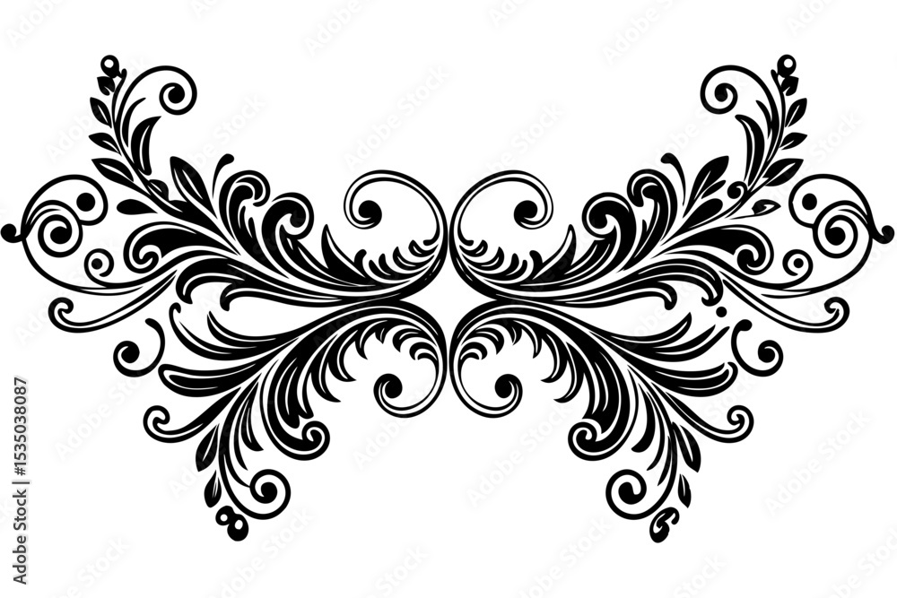 Fototapeta premium Retro Flourish Divider for Elegant Design Projects