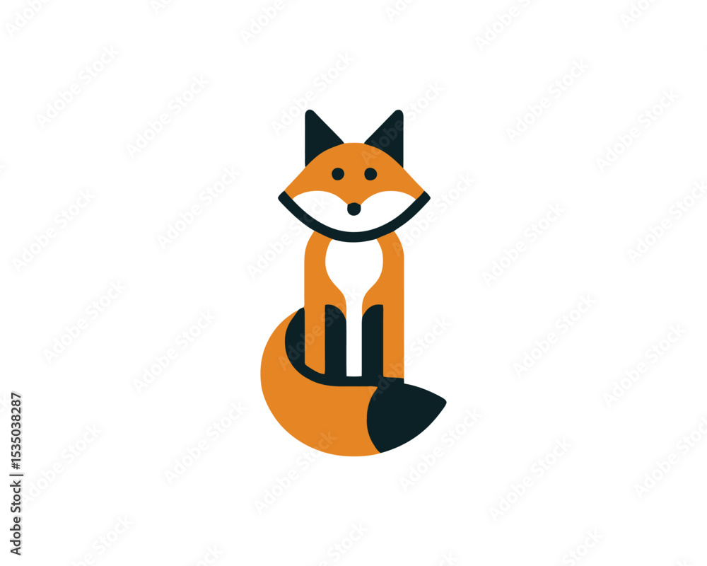 Obraz premium Fox logo icon in bright vector colors
