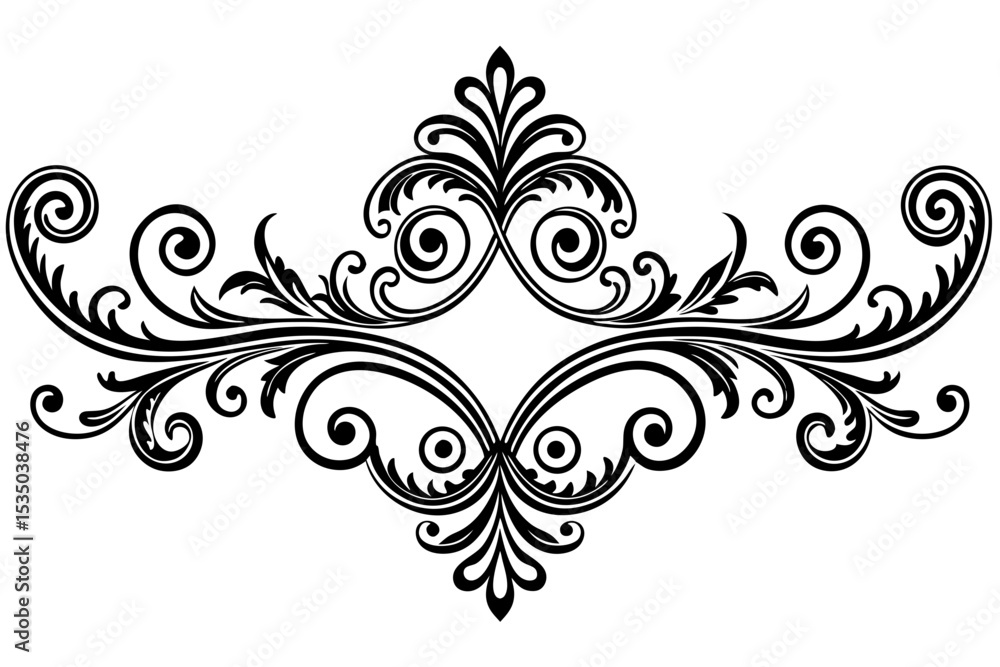 Fototapeta premium Heritage Inspired Divider in Vintage Linework Finish