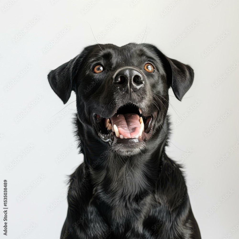 Obraz premium Playful Black Dog