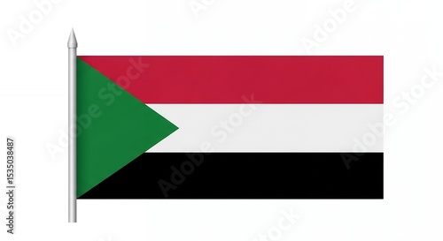 Free Download Simple Horizontal Flag of the Republic of the Sudan - GFXLoad