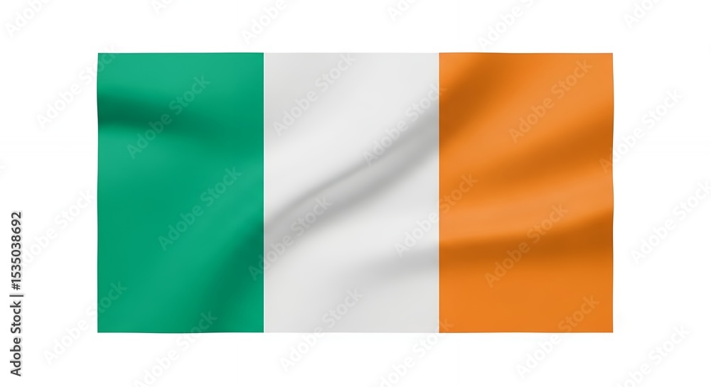 Fototapeta premium Simple Vibrant Irish Flag Displaying Smooth Texture