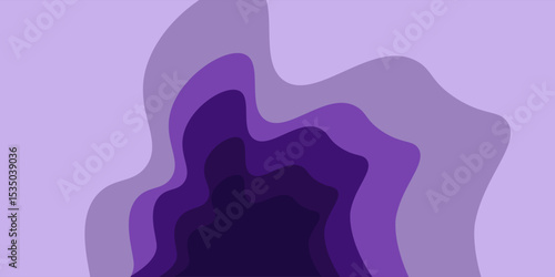 Multi layers purple texture 3D papercut layers in gradient vector banner. Abstract paper cut art background design for website template. Topography map concept or smooth origami paper cut