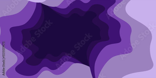 Multi layers purple texture 3D papercut layers in gradient vector banner. Abstract paper cut art background design for website template. Topography map concept or smooth origami paper cut