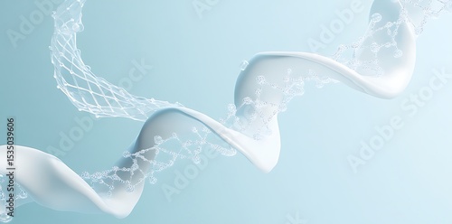3D Render of DNA Double Helix – Biotechnology Concept Background, DNA Strand Structure – Genetics and Molecular Science Visualization, Futuristic DNA Helix – Genetic Engineering and Innovation





