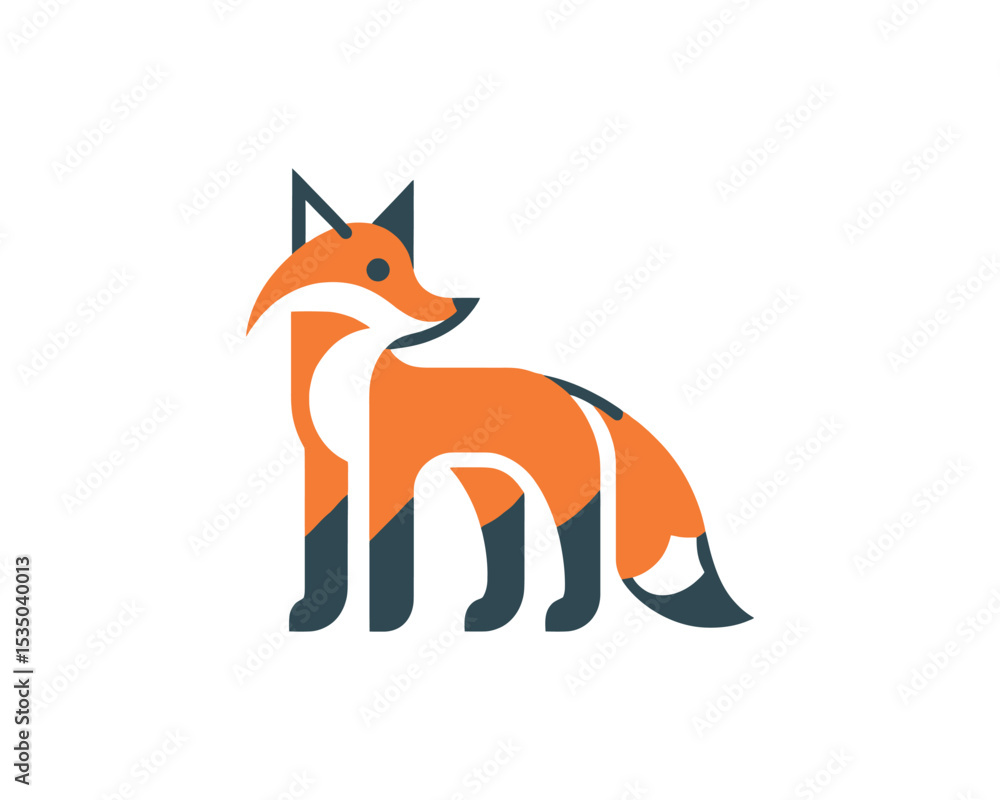 Obraz premium Colorful fox icon logo for business use