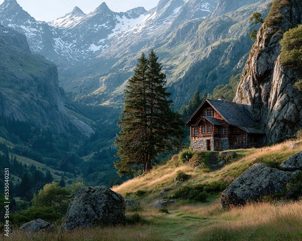 Mountain Chalet Sunrise Serenity. Mountain Chalet Sunrise Serenity.