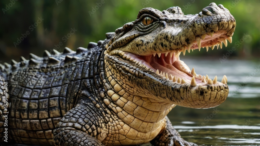 Fototapeta premium Close-up of an alligator's head