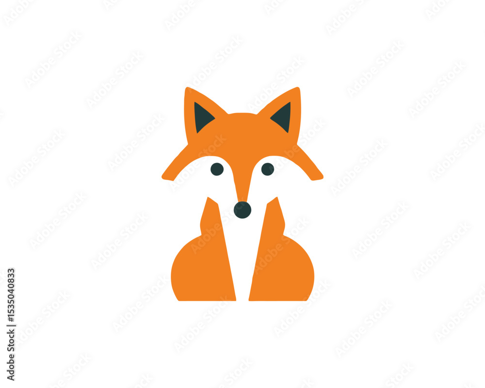 Simple fox logo icon in flat style Simple fox logo icon in flat style