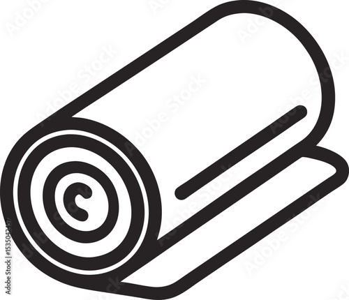 Yoga Mat outline Vector Illustration on white background