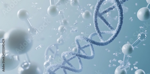 3D Render of DNA Double Helix – Biotechnology Concept Background, DNA Strand Structure – Genetics and Molecular Science Visualization, Futuristic DNA Helix – Genetic Engineering and Innovation





