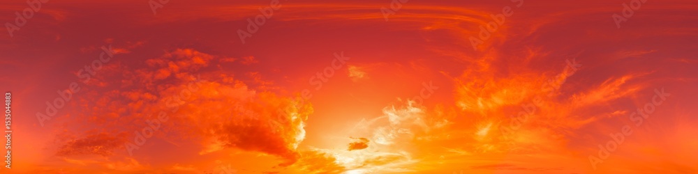 custom made wallpaper toronto digital360 panorama of glowing sunset sky with bright pink Cirrus clouds. HDR 360 seamless spherical panorama. Full zenith or sky dome sky replacement for aerial drone panoramas. Climate and weather change.