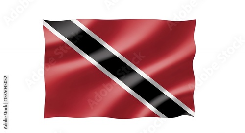 Waving Trinidad and Tobago Flag with Diagonal Black Stripe and White Borders on White Free Download Waving Trinidad and Tobago Flag with Diagonal Black Stripe and White Borders on White - GFXLoad