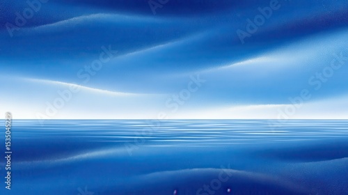 Tranquil blue seascape with gentle waves and a serene sky.