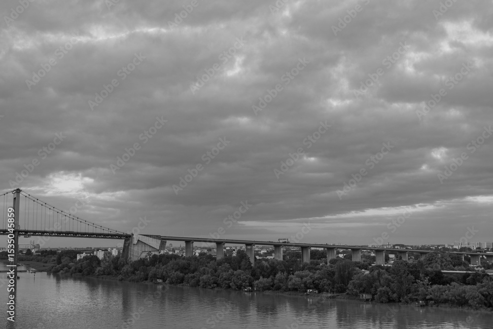 Fototapeta premium Die Garonne bei Bordeaux in Frankreich