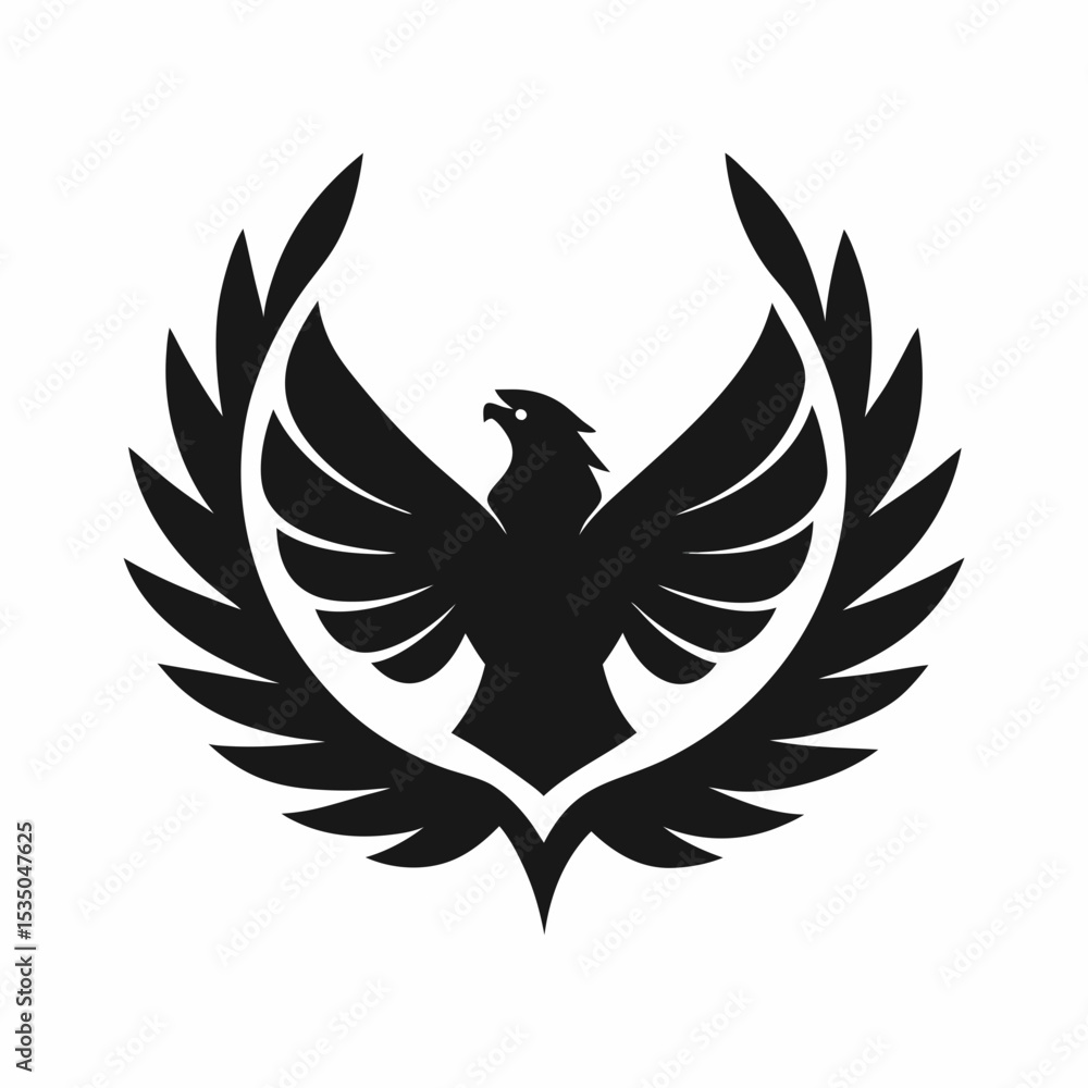 Fototapeta premium Eagle logo with laurel wreath